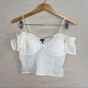 Privy White Stretchy Corset Style Top